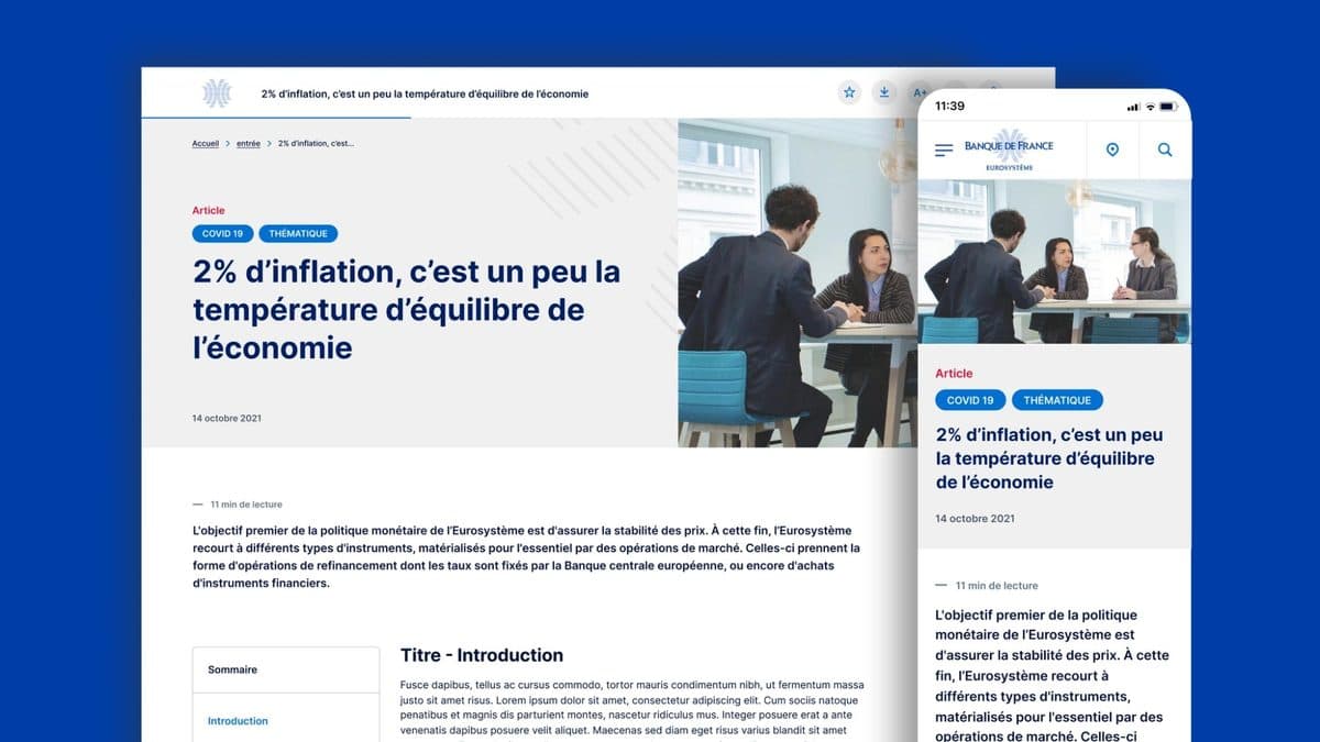 Article template — desktop & mobile